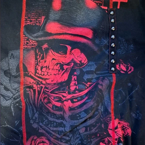 Affliction studded t-shirt large - Picture 3 of 4